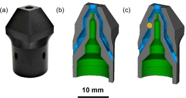 additively manufactured nozzle with defect