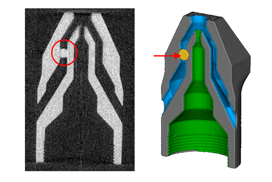 Deep learning detects defect in AM part